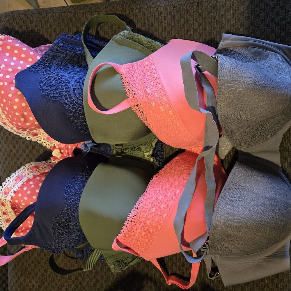 Colorful Lace and Polka Dot Bras Set